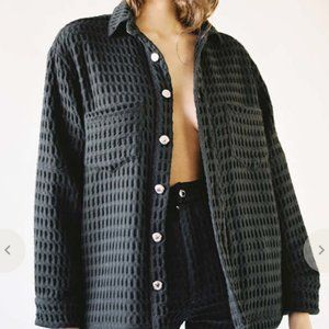 Aniela Parys Julien Waffle Shirt Jacket | Size XS/S | Black